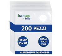 GM 200 Buste Sottovuoto Lisce 15x20 cm BPA Free - Sacchetti per Cottura Sous Vide Professionale, Congelatore e Frigo - Resistenti da -40 °C a 121 °C, Idonee Alimenti, Alta Tenuta Ermetica