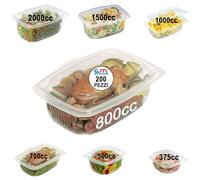 GM 200 Pezzi Contenitori Ermetici per Alimenti Caldi con Coperchio, Formato 800 Ml, Vaschette Termiche con chiusura Ermetica Salvaliquidi, Utilizzabili in Forno Microonde, Congelatore, Riutilizzabili