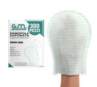 GM 300 PEZZI - Manopole Saponate Monouso, Impermeabili all'interno, Con Soffice Spugna Esterna. Guanti Saponati Monouso Delicatamente Profumati, Senza Risciacquo, Guanti Saponati per Anziani Monouso
