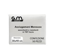 GM 50 Pezzi Salviette Asciugamani Monouso Lisci in TNT Mis. 30x40 Cm - Pannetti Monouso Post parto, Morbidissimi e Soffici Lisci - Per Pulizia Anziani o come Carta Mani