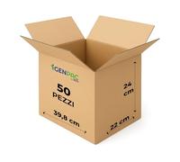GM 50 Scatole Cartone Avana 39,8x22x24 h cm - Mono Onda Resistenti per Imballaggio, Spedizioni e E-Commerce - Cartoni Trasloco e Packaging Riciclabile, Vari formati, Ideali per Uffici e Aziende