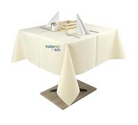 GM 50 Tovaglie in TNT idrorepellenti Tessuto non Tessuto 150x150cm Colore AVORIO, coprimacchia impermeabili ideali per la ristorazione, feste, Natale, compleanni, battesimi, vari colori
