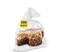 GM 500 Buste Trasparenti da Alimenti per Confezionare Colomba, Panettone e Pandoro Fino ad un 1 kg - Sacchetti per Confezionare Regalo Natale