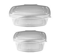 GM 60 Pezzi - Vaschette Quadrate Asporto Cibi Caldi ml.1000 Microbox, Trasparenti, Chiusura Ermetica Salvaliquidi, Utilizzabili in Forno Microonde, Riutilizzabili per Conservazione Alimenti