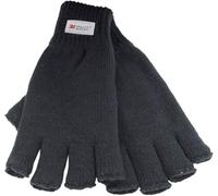 GM Apparel Thinsulate - Guanti da uomo e da donna, senza dita, isolati termicamente 3M, guanti invernali in lana, colore: nero, Nero , Large/X-Large