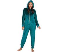 GM Apparel Tutina da donna, in morbido pile confortevole, tutina invernale con cappuccio, tuta intera con cerniera