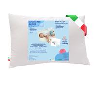 GM Cuscino 40x60 Lettino Bambino Cuscino per Bambini Traspirante Anallergico Ipoallergenico Antiacaro con rivestimento in Cotone 100% Italiano Made in Italy