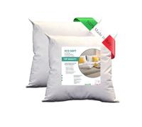 GM ECO Soft Cuscini Letto 65x65 Guanciali per dormire 2 pezzi rivestimento in fibre sintetiche anallergiche fresco lavabile anallergico e traspirante Made in Italy