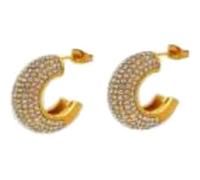 GM INDUSTRIE ITALIANE Srl ATELIER FRATTINA 59 ORECCHINO CERCHIO ORO STRASS