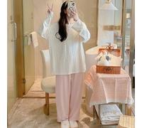 GMAYO Camicia da Notte,Donne Pigiama a Maniche Lunghe Set Pantaloni Lunghi Pigiami Set Pigiami Set Grande Abbigliamento Domestico Oversize