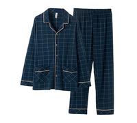 GMAYO Camicia da Notte,Pigiama Uomo Set Oversize Loungewear Cotone Pigiama Autunno Homesuits Home Vestiti