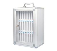 GMBAYUE Cassetta di Sicurezza Portatile, Armadietto Porta Cellulare, Scatola Porta Cellulare Alluminio, Mobiletto Cellulare for Ufficio, Aula, Palestra(26.5x19x38cm/10x7x15in)