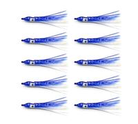 GMBYLBY 10 Esche da Pesca morbide 9 cm / 3, 54 Pollici 7 Colori Gancio in Gomma per Calamari Esche per Polpo Maschere Artificiali Esche per gamberetti e Calamari Che brillano nel Buio