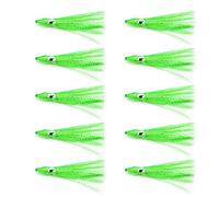 GMBYLBY 10 Esche da Pesca morbide 9 cm / 3, 54 Pollici 7 Colori Gancio in Gomma per Calamari Esche per Polpo Maschere Artificiali Esche per gamberetti e Calamari Che brillano nel Buio