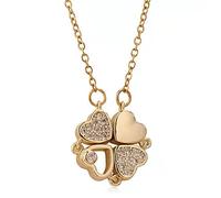 GMBYLBY 4-in-1 Indossare Quattro Foglie Collana Per Le Donne Love-Cuore Ciondolo Girocollo Catena Gioielli Moda Regali Femminili Gioielli A Mano