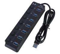 GMBYLBY Adattatore USB 3.0 per trasferimento dati e 7 slot con interruttori indipendenti Cavo lungo più porte USB splitter