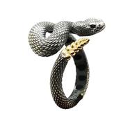 GMBYLBY Anelli a serpente retrò aperti con animali per donne ragazze uomini serpente a sonagli con apertura della coda gioielli regolabili regali, B Open, come da immagine