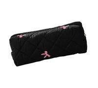 GMBYLBY Astuccio per matite con motivo a fiocco, per studentesse, ragazze, donne, grande capacità, organizer per matite, borsa da viaggio per cosmetici, astuccio per penne per studenti, Nero , Taglia