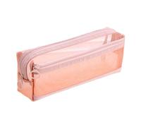 GMBYLBY Astuccio trasparente a doppio strato, grande capacità, portapenne, organizer da viaggio, Rosso R, M, Classico