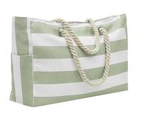 GMBYLBY Borsa grande da spiaggia, impermeabile, a prova di sabbia, borsa con cerniera, borsa per piscina, accessori da donna, impermeabile, espandibile, Colore matcha