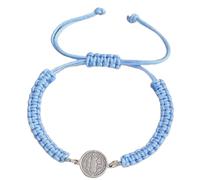 GMBYLBY Bracciale in corda regolabile incrociata Benedict con dettaglio in acciaio inossidabile con catena da polso intrecciata a nodo per la benedizione dei gioielli con nodo