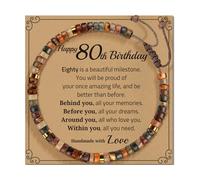 GMBYLBY Braccialetto in pietra regolabile realizzato a mano per tutte le età con un biglietto di benedizione e regali di amicizia multicolore, Taglia unica, come descritto