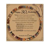 GMBYLBY Braccialetto in pietra regolabile realizzato a mano per tutte le età con un biglietto di benedizione e regali di amicizia multicolore, Taglia unica, come descritto