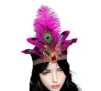 GMBYLBY Carnivali Capelli Indiani Celebrazione Della Fascia Per La Testa Fatti Giorno Piumato Piumato 20s Flapper Stage Performances Props Capelli Ornamento