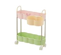 GMBYLBY Carrello Multiuso Portatile Con 2/3/4 Ripiani Cestini Con Grande Capacità E Ruote Fissabili Per La Conservazione Lavanderia Casa Ufficio