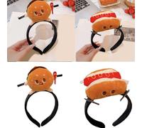 GMBYLBY Cerchietto per capelli in peluche per il lavaggio del viso, per festival musicali, toast, patatine fritte, fascia per capelli per festival e riunioni