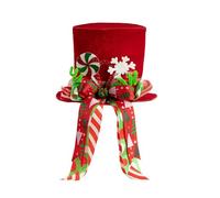 GMBYLBY Classico Cappello Toppers per Albero Natale Rosso Bianco È Caratterizzato da Robusto Poliestere Poliestere E Installazione Decorazione Toppers per Albero Natale