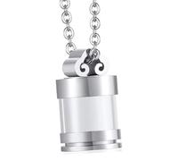 GMBYLBY Collana classica con contenitore per ceneri trasparente, ciondolo cilindrico commemorativo, amato animale domestico perduto, per conservare la famiglia, onorare la memoria, regalo unico