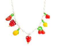 GMBYLBY Collana con ciondolo a forma di frutta in vetro, fatta a mano, offre un tocco artistico e naturale ispira elegante per qualsiasi, Medio, Acciaio inossidabile, Nessuna pietra preziosa