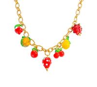 GMBYLBY Collana con ciondolo a forma di frutta in vetro, fatta a mano, offre un tocco artistico e naturale ispira elegante per qualsiasi, Medio, Acciaio inossidabile, Nessuna pietra preziosa
