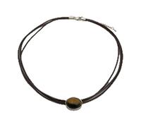 GMBYLBY Collana regolabile in pelle con vera pietra occhio gioielli per collo alla moda per donne in cerca di individualità, Medio, Pelle, Nessuna pietra preziosa