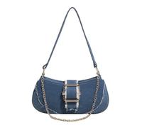 GMBYLBY Compact Jean Satchel Borsa Alla Moda Catena Dettaglio Delle Donne Casual Borsa A Tracolla Per Il Telefono E Portafoglio Essenziale, Deep Blue Db, Medium