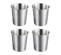 GMBYLBY Confezione da 4 tazze multifunzionali in acciaio inox per bambini, pratiche e portatili, in metallo, per la casa o