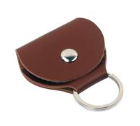 GMBYLBY Custodia per plettri per chitarra, in pelle PU, leggera, con portachiavi, Marrone Bn, M, Classico