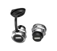 GMBYLBY Due accoppiatori USB 3.0 per Montaggio a Pannello Rotondo, contatti Resistenti alla corrosione, Facile Montaggio Senza Viti, adattatori USB in Lega Zinco