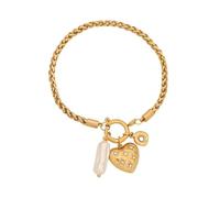 GMBYLBY Elegante ciondolo a forma di cuore con fiore, catena moderna adatta per varie occasioni da indossare, Medio, Acciaio inossidabile, Nessuna pietra preziosa