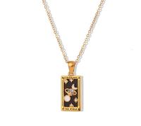 GMBYLBY Elegante collana con ciondolo a forma di carta dei tarocchi zodiacali, realizzata in robusto acciaio inossidabile, accessorio per una, Medio, Acciaio inossidabile, Nessuna pietra preziosa