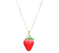 GMBYLBY Elegante collana con ciondolo a forma di fragola/pesca, catena moderna per varie occasioni, Medio, Metallo, Nessuna pietra preziosa