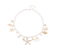 GMBYLBY Elegante Collana Con Perline Guscio Canno NECK Accessorio Della Clavicola Metal Texture Adatto Per La Collana Guscio Usura Quotidiana