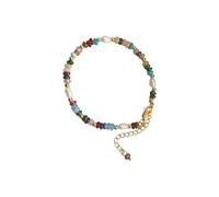 GMBYLBY Elegante collana di perline colorate in pietra ornamento per donne alla moda perle naturali su una catena clavicola d'oro personalizzare la collana di stili, Misura unica, come descritto, come