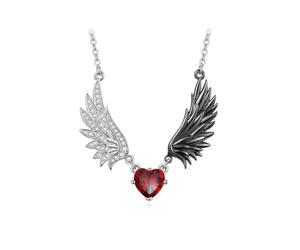 GMBYLBY Elegante collana in lega con d ' angelo del diavolo con ciondolo d ' amore perfetto per abiti punk gotici Collana con ciondolo Elegante collana in lega con del diavolo con caratteristica L