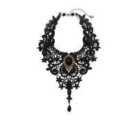 GMBYLBY Elegante collana in pizzo gotico con ciondolo a goccia di sangue da donna girocollo girocollo per Halloween retrò punk, Medio, Pizzo, Nessuna pietra preziosa