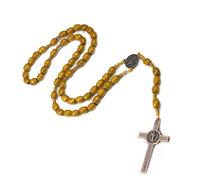 GMBYLBY Elegante Collana Rosario Legno Con Perle Preghiera E Cittadini Stili Bohémien Per Individui Eleganti E Devoti Dono Unico Per Un