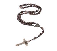 GMBYLBY Elegante Collana Rosario Legno Con Perle Preghiera E Cittadini Stili Bohémien Per Individui Eleganti E Devoti Dono Unico Per Un