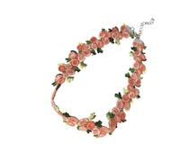 GMBYLBY Elegante ricamo floreale Collare Regolabile Collana Vintage Ispirato Gioielli Feminine Tessuto Fiorito Punto di Partenza Elegante Collana in Tessuto, misura unica, come descritto, come
