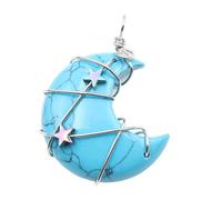 GMBYLBY Eleganti Mezzaluna Moon E Un Ciondolo Stellare Crystal Moon E Stella Collana Natural Piece Gioielli in Pietra Naturale Gioielli A Sospensione in Pietra Naturale